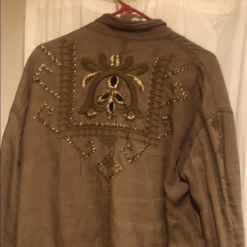 Free people embroidered shirt jacket